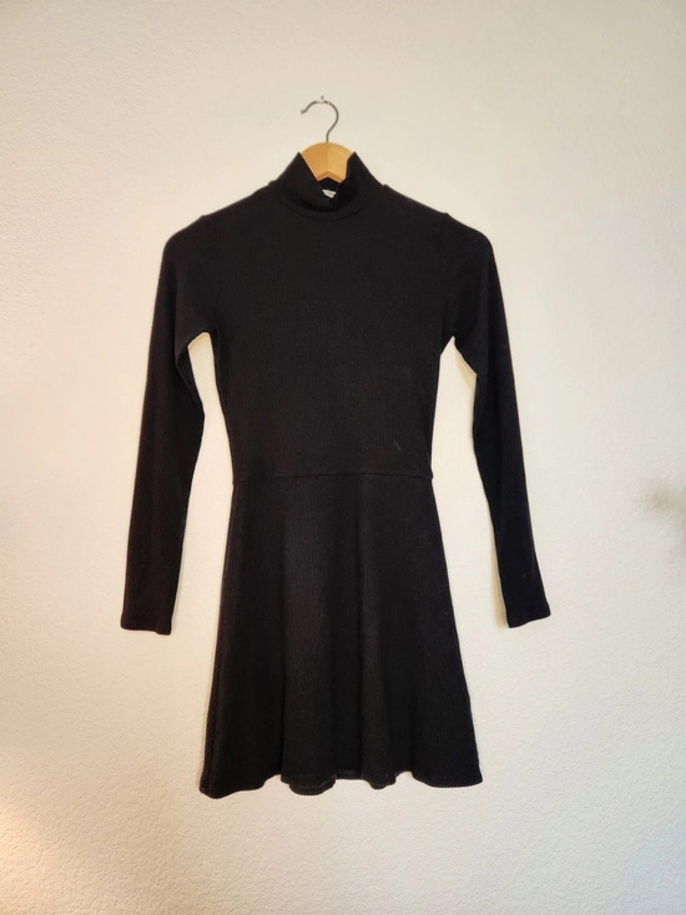 Reformation Jeans Black Ribbed Turtleneck Mini Dress Small